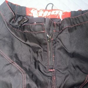 Thor Black Cargo Pants with Red Stitching